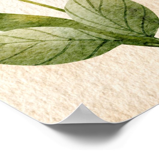 Poster Lapin, Bébé Animaux, Boho, Fleurs Jaunes, Arc-en-c (Coin)