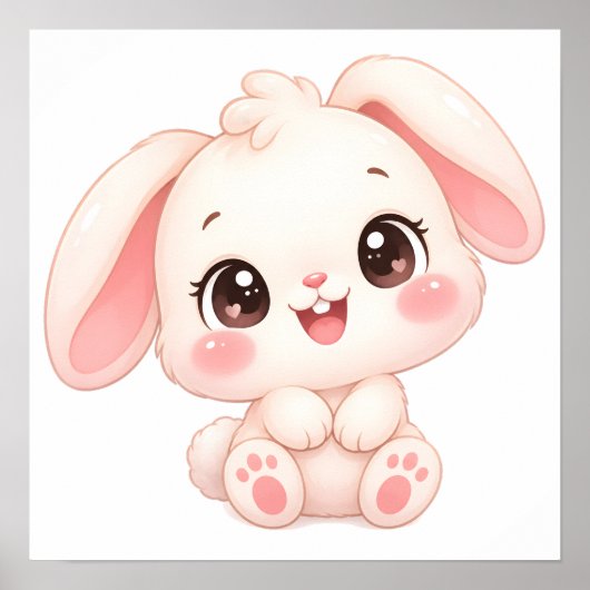 Poster Lapin bébé endormi (Devant)