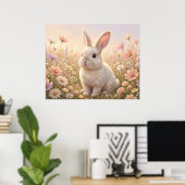 Poster Lapin Blanc (Bureau à domicile)