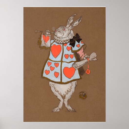 Poster Lapin Blanc avec Conception de Costume de Héraut (Devant)