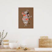 Poster Lapin Blanc avec Conception de Costume de Héraut (Cuisine)