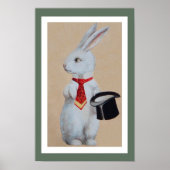 Poster Lapin blanc avec Tophat (Devant)