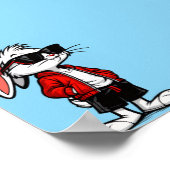 Poster Lapin Blanc Cool en Veste Rouge (Coin)