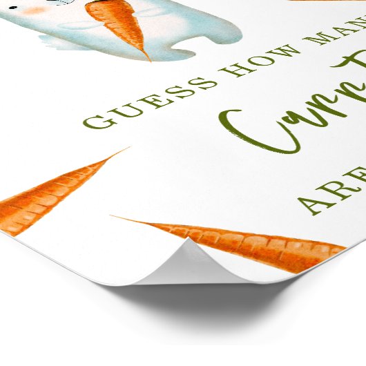Poster Lapin - Combien de carottes sont dans le pot (Coin)
