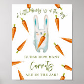 Poster Lapin - Combien de carottes sont dans le pot (Devant)