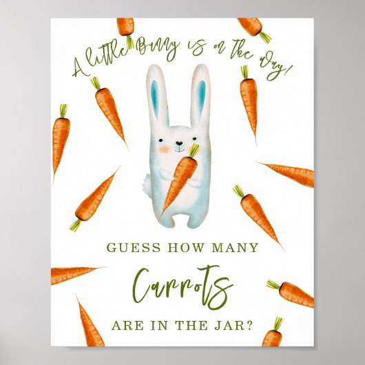Poster Lapin - Combien de carottes sont dans le pot (Devant)