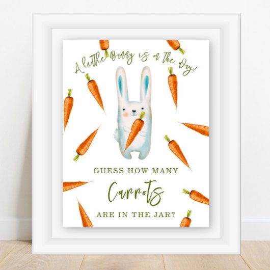 Poster Lapin - Combien de carottes sont dans le pot