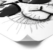 Poster Lapin Cool Lunettes de soleil Drôle de Pâques Lapi (Coin)