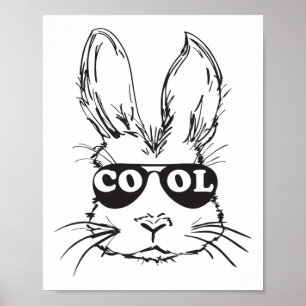 Poster Lapin Cool Visage Joyeux Pâques Chemises Pour Garç