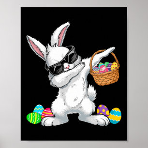 Poster Lapin Dabbing de Pâques Œufs Jour Esquisser Garçon