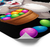 Poster Lapin Dabbing drôle de Pâques (Coin)