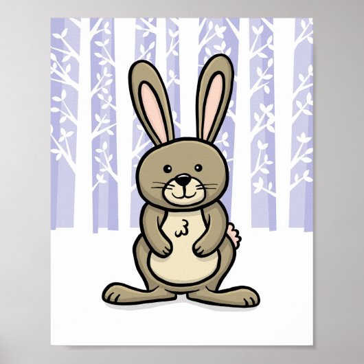 Poster Lapin d'animal de forêt (Devant)