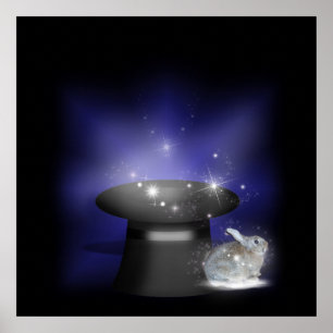 Poster Lapin dans le Casquette magique