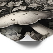 Poster Lapin dans un jardin de champignons (Coin)