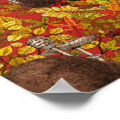 Poster Lapin d'automne en rouge (Coin)