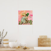 Poster LAPIN DE BÉBÉ Câlin St.Patrick's Day, Floral Rose (Cuisine)