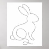 Poster Lapin de corde Minimal Design Moderne (Devant)