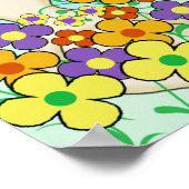 Poster Lapin de dessin animé avec des fleurs (Coin)