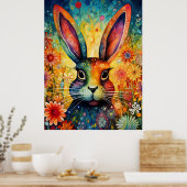 Poster Lapin de jardin arc-en-ciel (Cuisine)