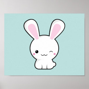 Poster Lapin de Kawaii