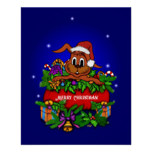 Poster Lapin de Noël