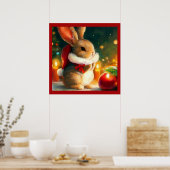 Poster Lapin de Noël 1 (Cuisine)