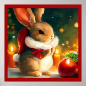 Poster Lapin de Noël 1 (Devant)