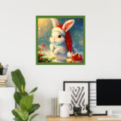 Poster Lapin de Noël 2 (Bureau à domicile)