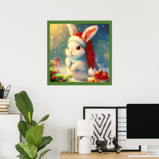Poster Lapin de Noël 2 (Bureau à domicile)