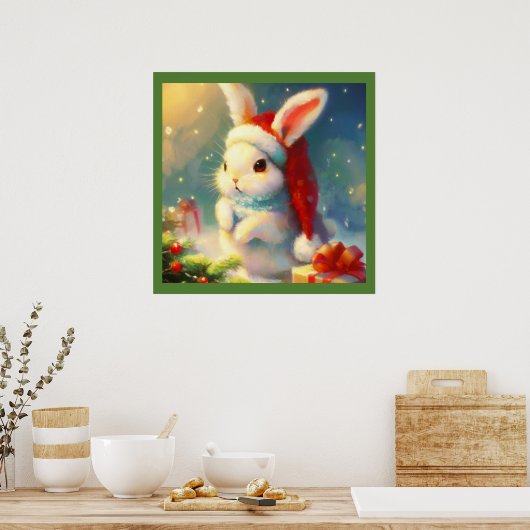 Poster Lapin de Noël 2 (Cuisine)
