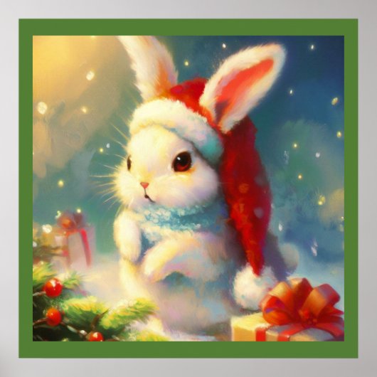 Poster Lapin de Noël 2 (Devant)