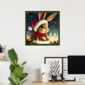 Poster Lapin de Noël 4 (Bureau à domicile)