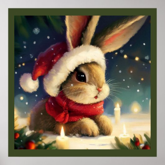 Poster Lapin de Noël 4 (Devant)