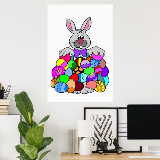 Poster Lapin de Pâques (Bureau à domicile)