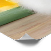 Poster Lapin de Pâques avec jonquilles et oeufs de Pâques (Coin)