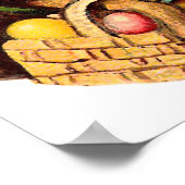 Poster Lapin de Pâques avec oeufs et fleurs (Coin)