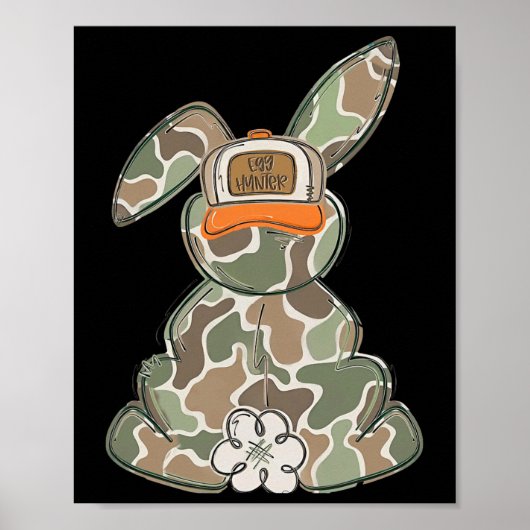 Poster Lapin de Pâques Camo Mignon Lapin Joyeuses Pâques  (Devant)