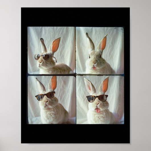 Poster Lapin de Pâques dans le style de la machine photo (Devant)