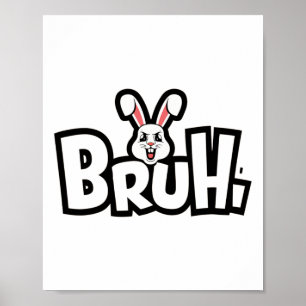 Poster Lapin de Pâques drôle et en colère
