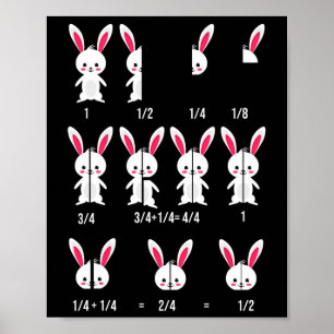 Poster Lapin de Pâques Fractions Amusant - Conception d'a