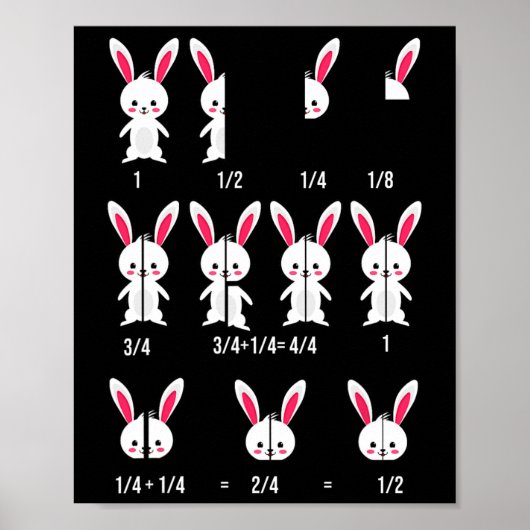 Poster Lapin de Pâques Fractions Amusant - Conception d'a (Devant)