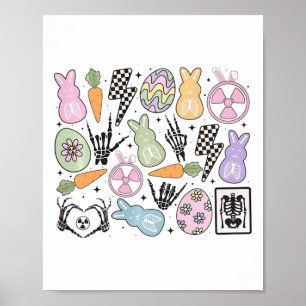 Poster Lapin de Pâques Groovy Radiologie Technicien en ra
