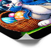 Poster Lapin de Pâques heureux faisant le dab Funny Day d (Coin)