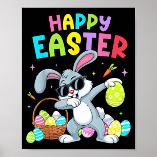 Poster Lapin de Pâques heureux pour enfants filles adoles