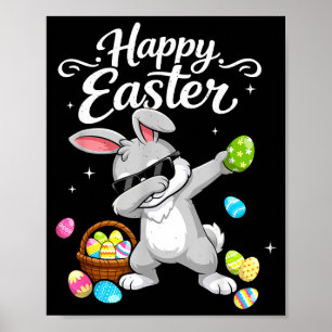 Poster Lapin de Pâques heureux pour enfants filles adoles