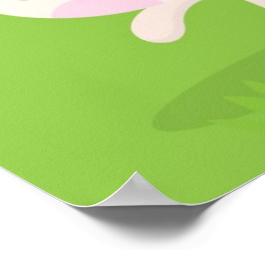 Poster Lapin de Pâques jouant avec des oeufs peints (Coin)