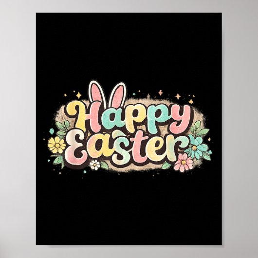 Poster Lapin de Pâques Joyeux Graphique Œuf de Printemps (Devant)