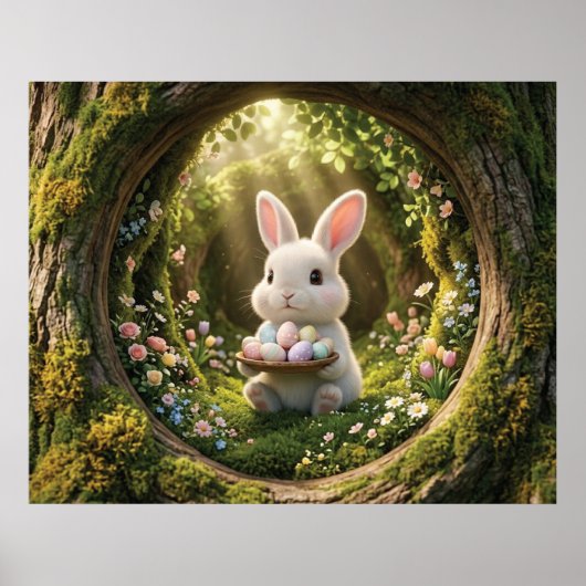 Poster Lapin de Pâques mignon (Devant)