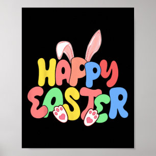 Poster Lapin de Pâques Oreilles Chasse aux œufs