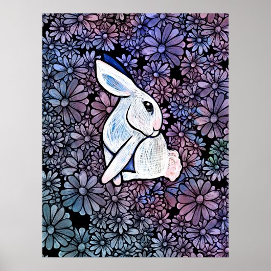 Poster Lapin de Pâques Ostara de printemps (Devant)